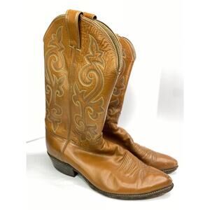 Justin Brown Leather Distressed Pointed Toe Boots 1414 Men's 12 D